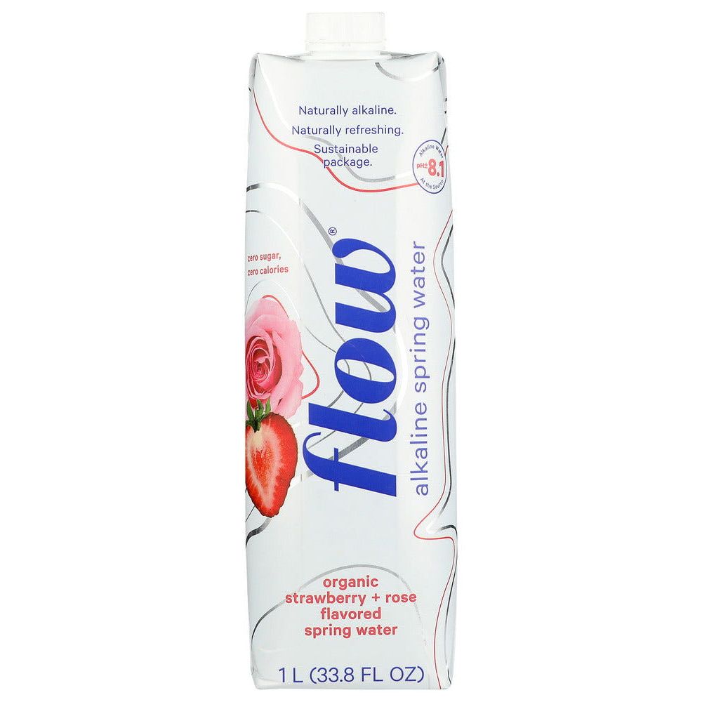 FLOW WATER: Water Alkaline Strawberry Rose, 33.8 fo - #tag1# - #tag2#