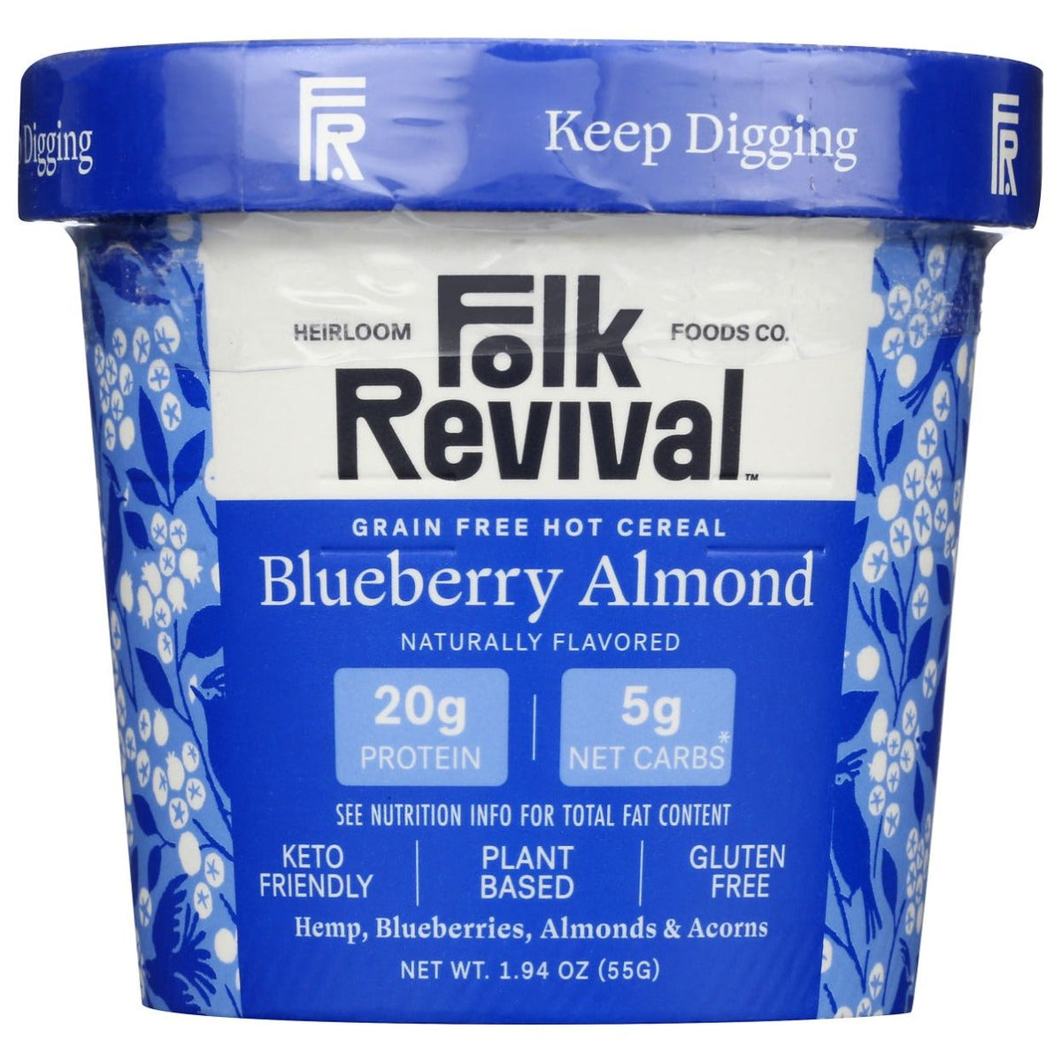 FOLK REVIVAL: Blueberry Almond Hot Cereal, 1.94 oz - #tag1# - #tag2#