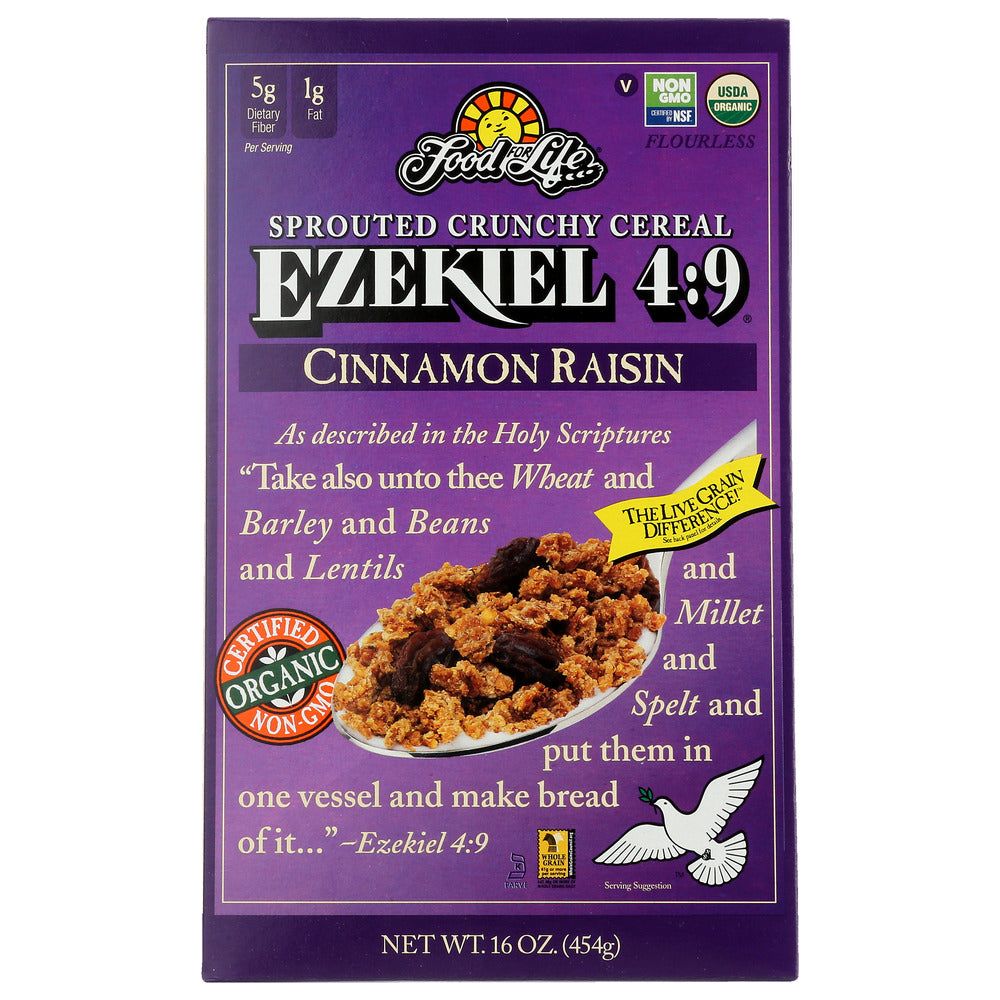 FOOD FOR LIFE: Ezekiel 4:9 Sprouted Grain Cereal Cinnamon Raisin, 16 oz - #tag1# - #tag2#