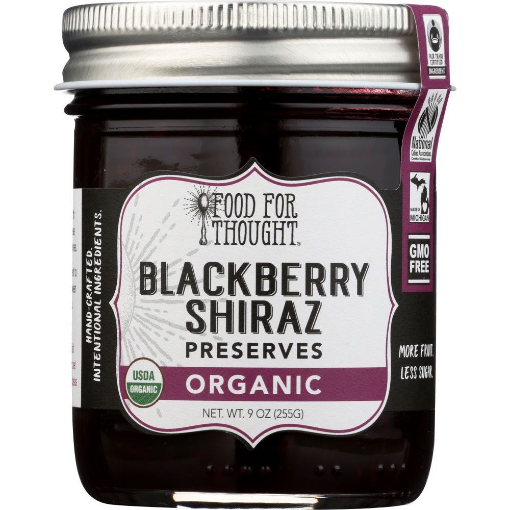 FOOD FOR THOUGHT: Organic Blackberry Shiraz Preserves, 9 oz - #tag1# - #tag2#