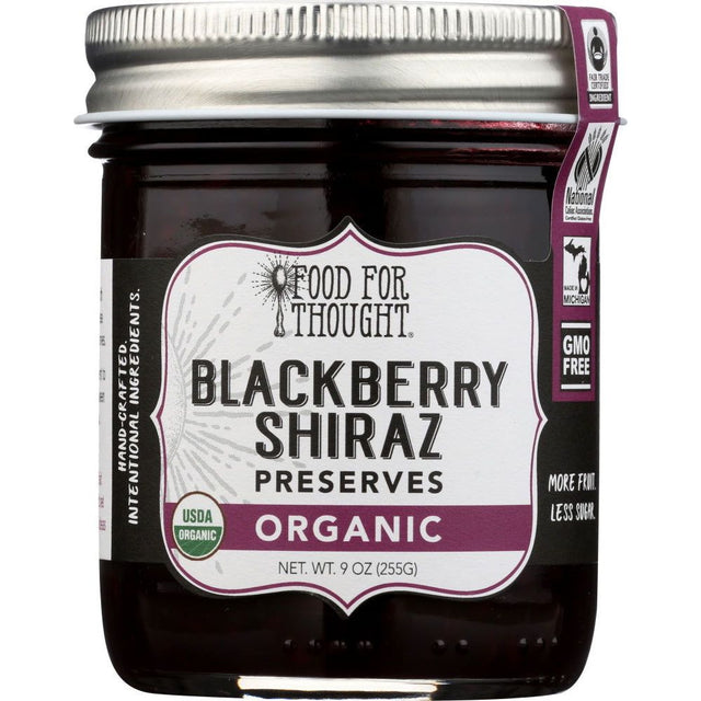 FOOD FOR THOUGHT: Organic Blackberry Shiraz Preserves, 9 oz - #tag1# - #tag2#