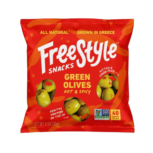 FREESTYLE SNACKS: Green Olives Hot and Spicy, 1.1 oz - #tag1# - #tag2#