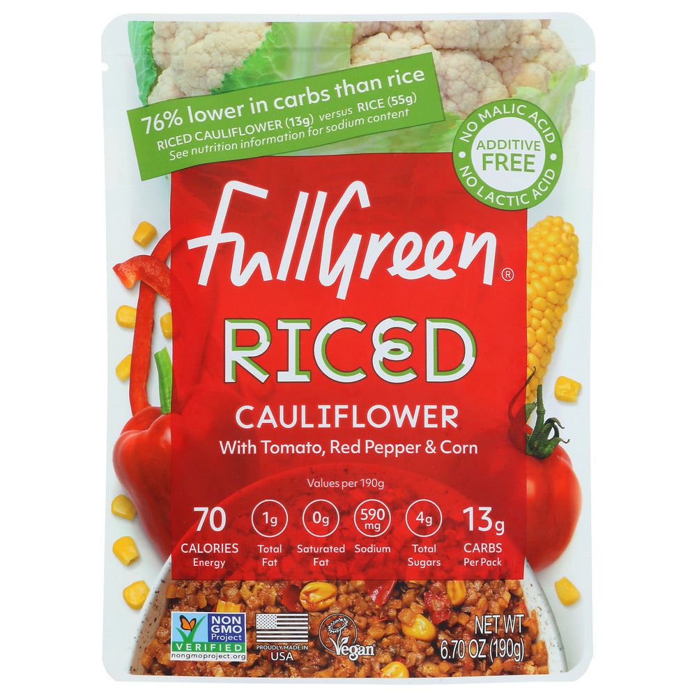 FULLGREEN: Riced Cauliflower Tomato Corn Pepper, 6.7 oz - #tag1# - #tag2#