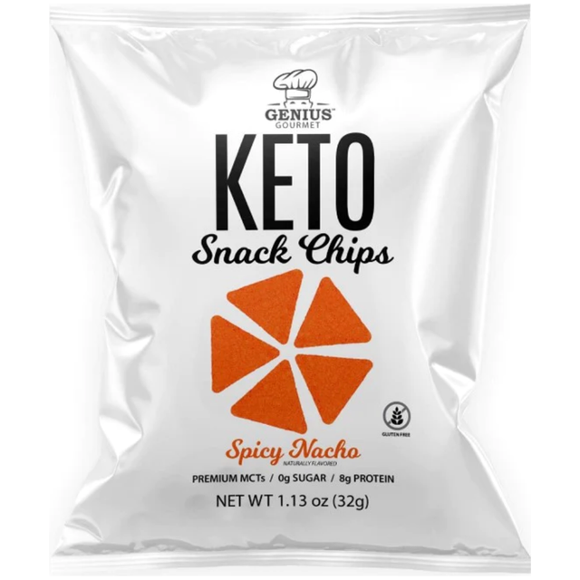 GENIUS GOURMET: Keto Chips Spicy Nacho, 1.13 oz - #tag1# - #tag2#