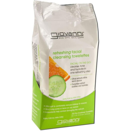 GIOVANNI COSMETICS: Refreshing Facial Cleansing Towelettes, 30 pc - #tag1# - #tag2#