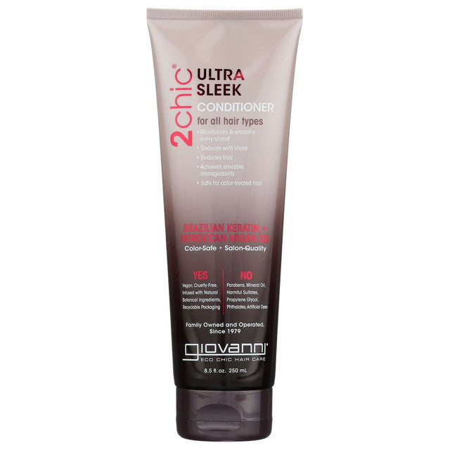 GIOVANNI COSMETICS: Ultra-sleek Conditioner Brazilian Keratin & Argan Oil, 8.5 oz - #tag1# - #tag2#