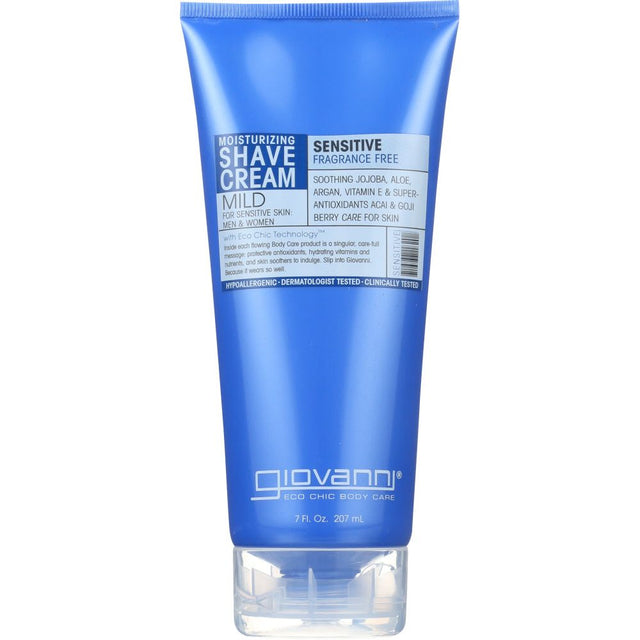 GIOVANNI: Moisturizing Shave Cream Sensitive Skin Men And Women Fragrance Free, 7 oz - #tag1# - #tag2#