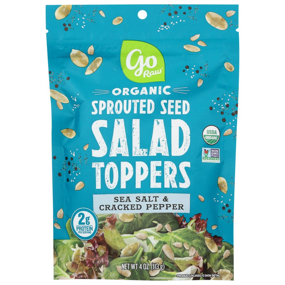 GO RAW: Sea Salt and Cracked Pepper Sprouted Salad Toppers, 4 oz - #tag1# - #tag2#