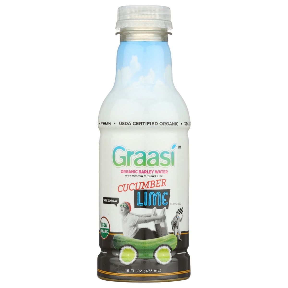 GRAASI: Citrus Mint Barley Grass Water, 16 fo - #tag1# - #tag2#