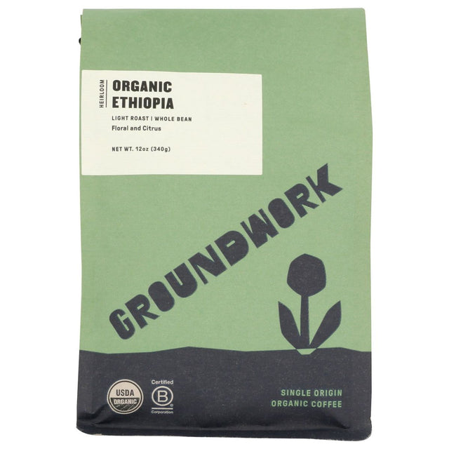 GROUNDWORK COFFEE: Ethiopia Heirloom Blend Organic Coffee, 12 oz - #tag1# - #tag2#