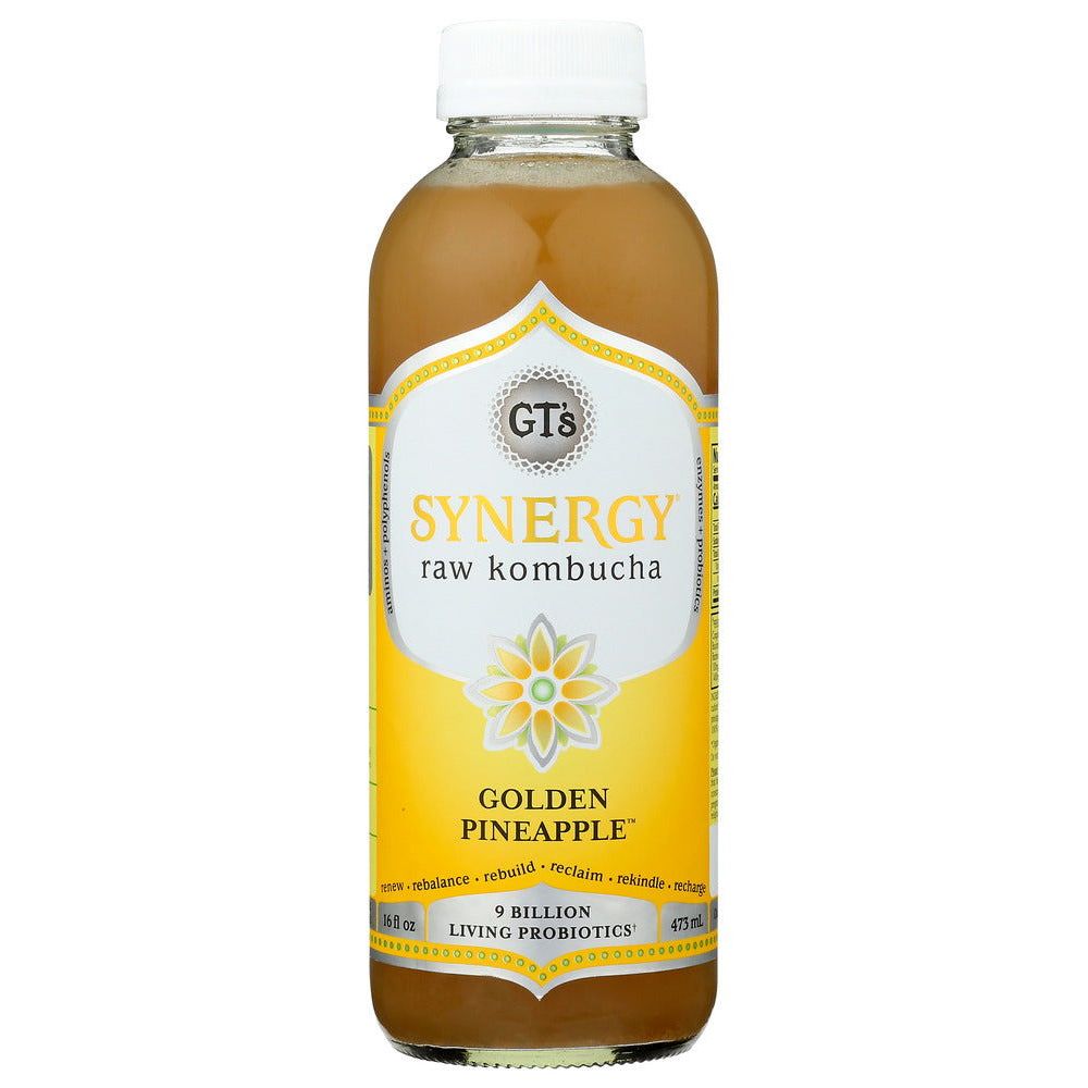GT ENLIGHTENED KOMBUCHA: Synergy Golden Pineapple Kombucha, 16 fo - #tag1# - #tag2#