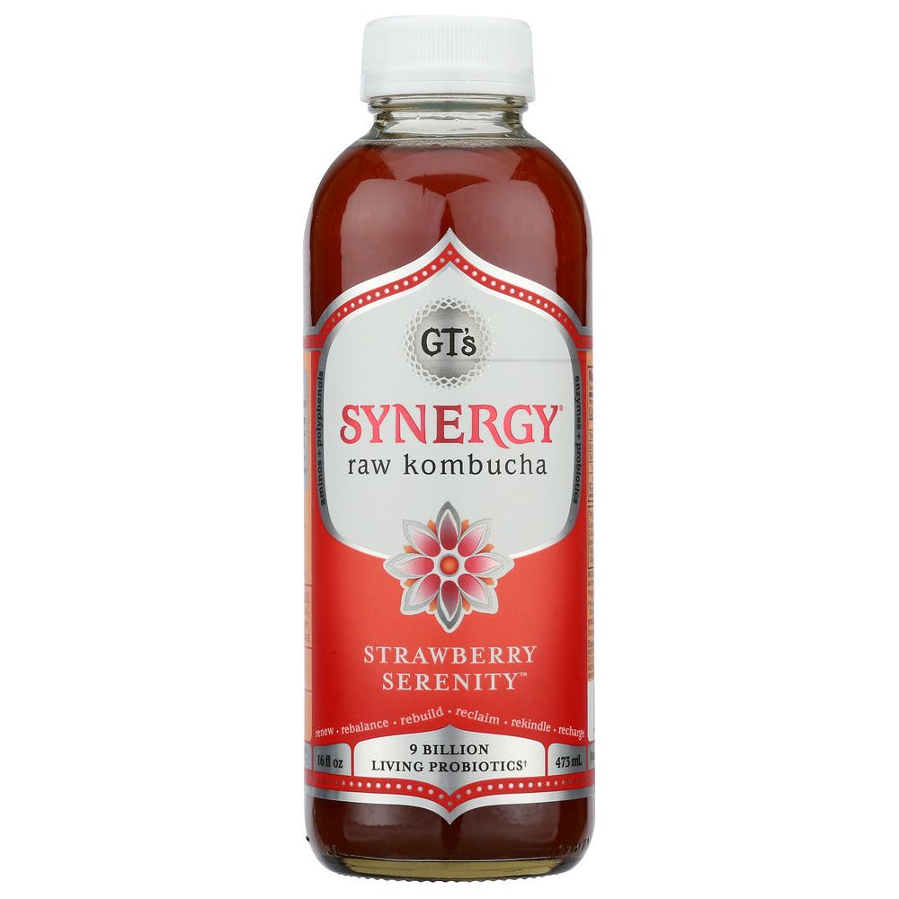 GT ENLIGHTENED KOMBUCHA: Synergy Strawberry Drink, 16 oz - #tag1# - #tag2#