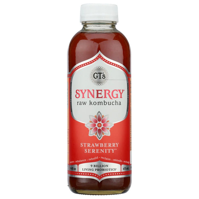 GT ENLIGHTENED KOMBUCHA: Synergy Strawberry Drink, 16 oz - #tag1# - #tag2#