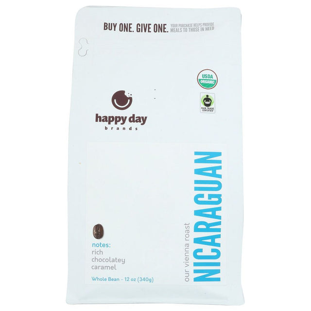 HAPPY DAY BRANDS: Coffee Nicaraguan Whle Bn, 12 OZ - #tag1# - #tag2#