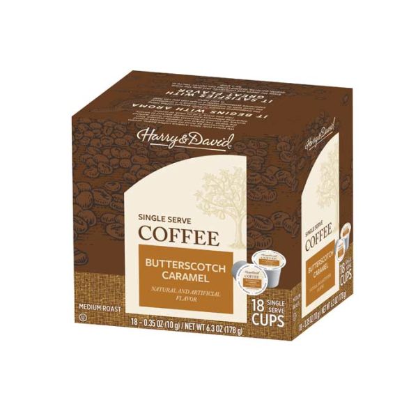 HARRY & DAVID: Butterscotch Caramel Single Serve Coffee, 18 pc - #tag1# - #tag2#