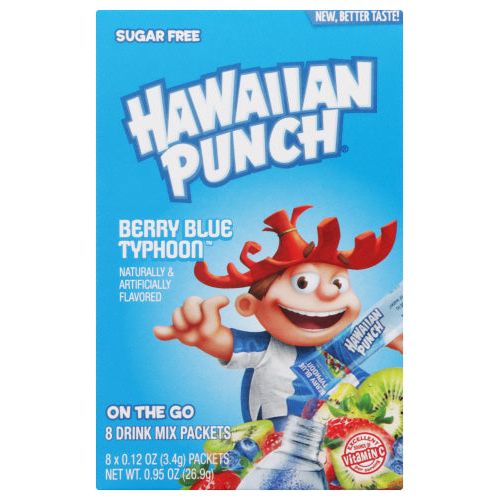HAWAIIAN PUNCH: Berry Blue Typhoon On The Go 8 Drink Mix Packets, 0.95 oz - #tag1# - #tag2#