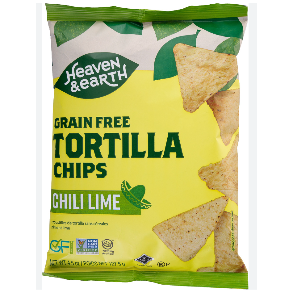 HEAVEN AND EARTH: Chips Tortilla Chili Lme, 4.5 OZ - #tag1# - #tag2#