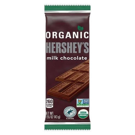 HERSHEY: Organic Milk Chocolate Candy Bar, 1.55 oz - #tag1# - #tag2#