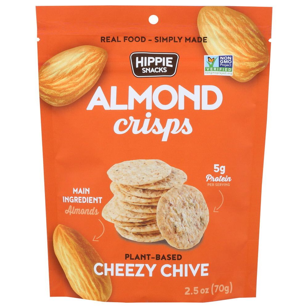 HIPPIE SNACKS: Almond Crisps Cheezy Chive, 2.5 oz - #tag1# - #tag2#
