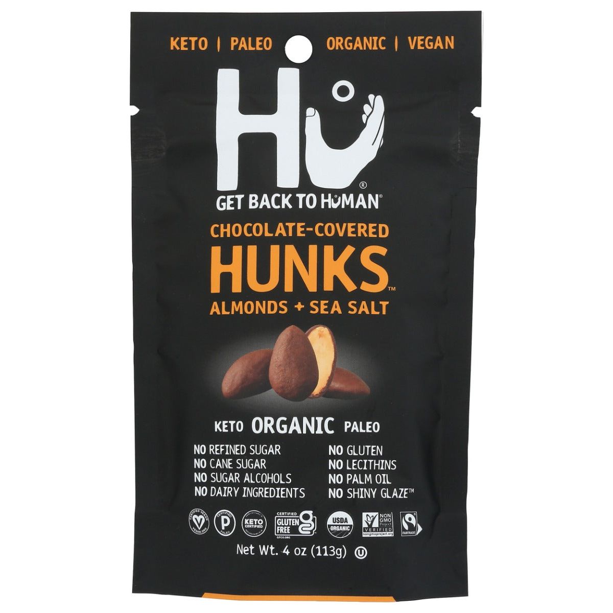 HU: Chocolate Covered Hunks Almonds and Sea Salt, 4 oz - #tag1# - #tag2#