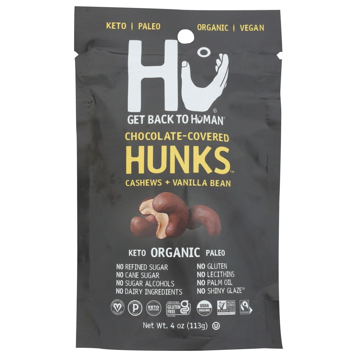 HU: Dark Chocolate Hunks Cashews Vanilla Bean Hunks, 4 oz - #tag1# - #tag2#