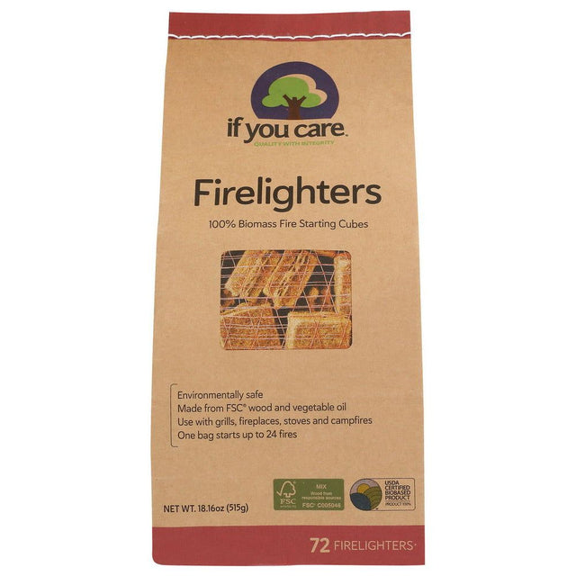 IF YOU CARE: 100% Biomass Firelighters, 72 pc - Sunshine Co Op. - #tag1# - #tag2# - #tag3# - #tag4#
