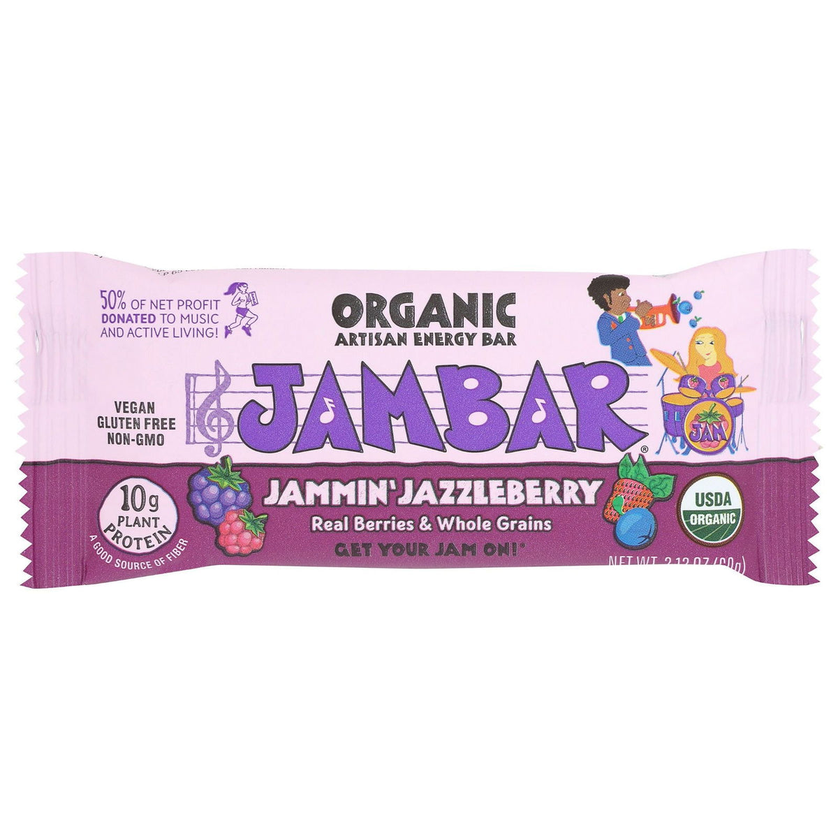 JAMBAR: Organic Jammin Jazzleberry Energy Bar, 2.12 oz - #tag1# - #tag2#