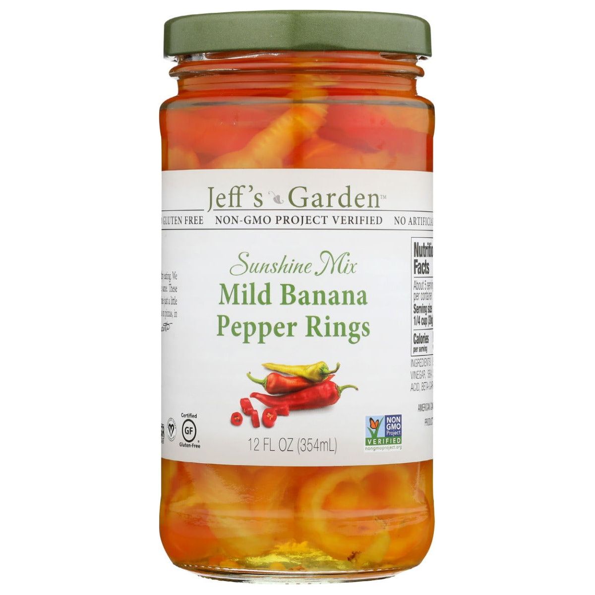 JEFFS NATURALS: Sunshine Mix Mild Banana Pepper Rings, 12 fl oz - Sunshine Co Op. - #tag1# - #tag2# - #tag3# - #tag4#