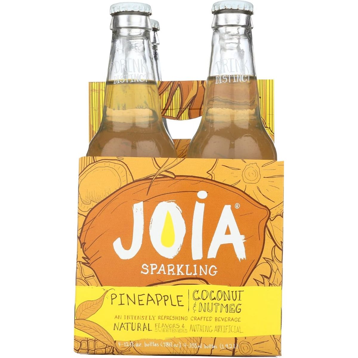 JOIA ALL NATURAL SODA:  Pineapple Coconut And Nutmeg 4 Bottles, 48 fo - #tag1# - #tag2#