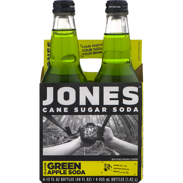 JONES: Green Apple Cane Sugar Soda 4Pack, 48 fo - #tag1# - #tag2#