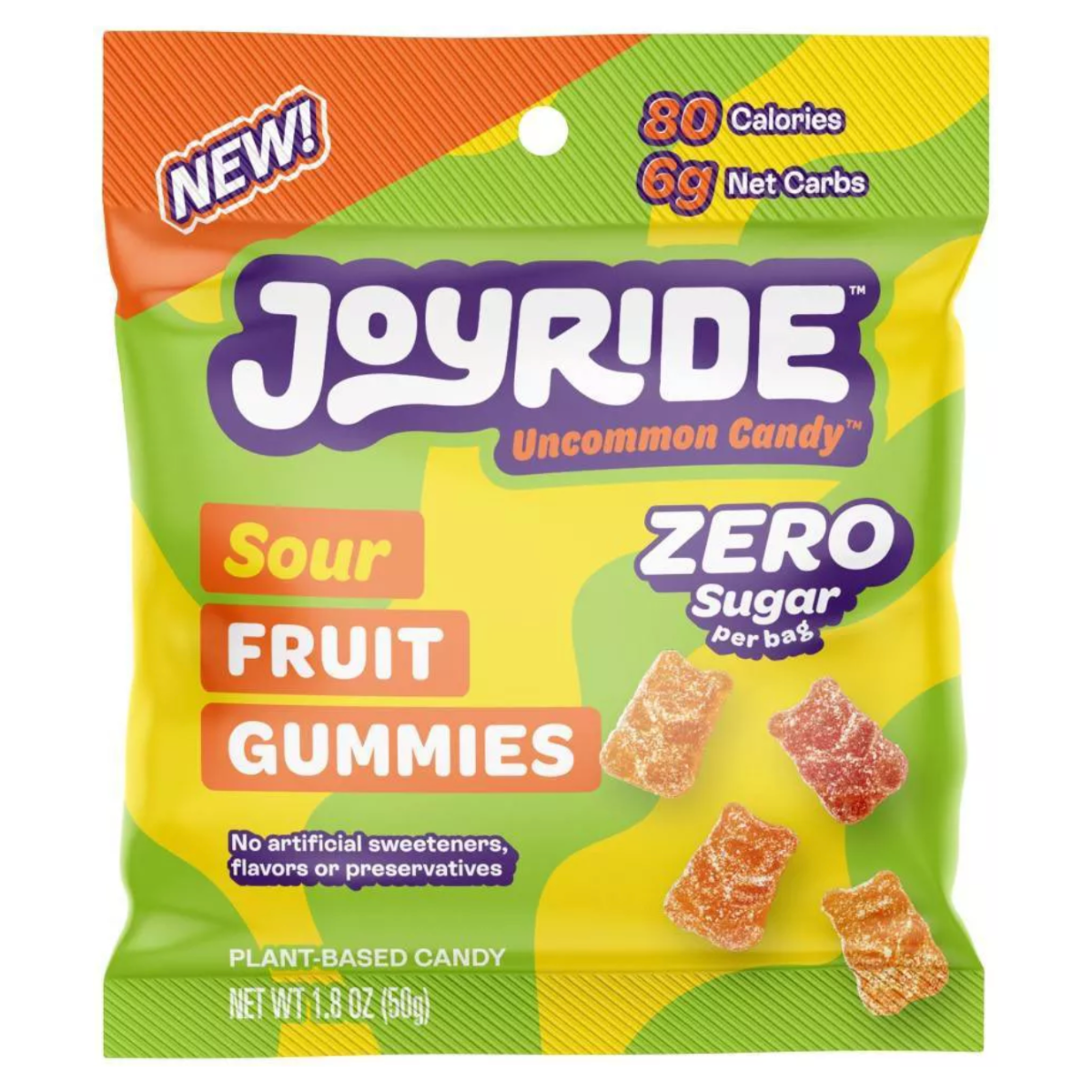JOYRIDE: Gummies Sour Fruit Zero, 1.8 OZ - #tag1# - #tag2#