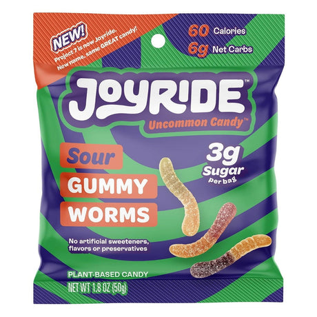 JOYRIDE: Gummy Sour Worms Zero, 1.8 OZ - #tag1# - #tag2#