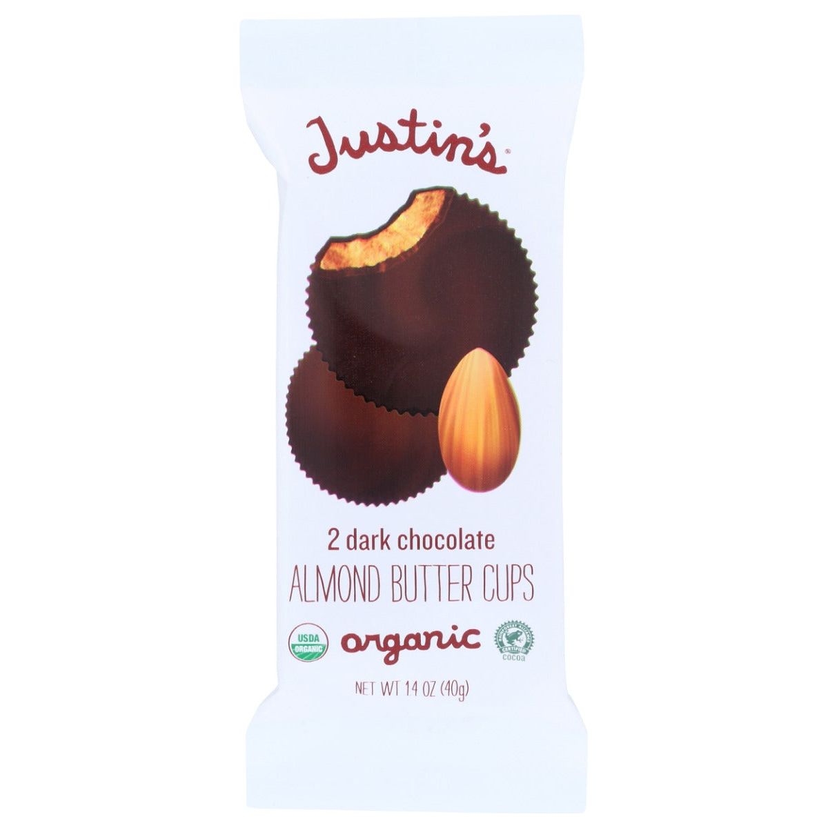 JUSTINS: Dark Choc Cups Almond Butter, 1.4 OZ - #tag1# - #tag2#