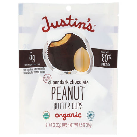 JUSTIN'S: Cups Supr Dark Choc Pb, 4.2 oz - #tag1# - #tag2#