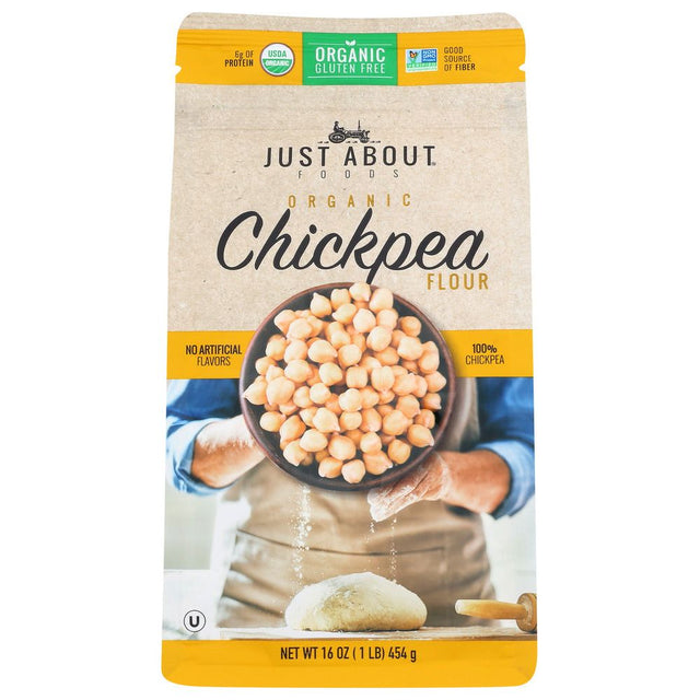 JUST ABOUT FOODS: Organic Chickpea Flour, 1 lb - #tag1# - #tag2#