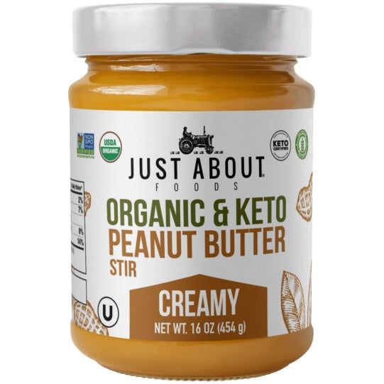 JUST ABOUT FOODS: Organic Creamy Peanut Butter, 16 oz - #tag1# - #tag2#