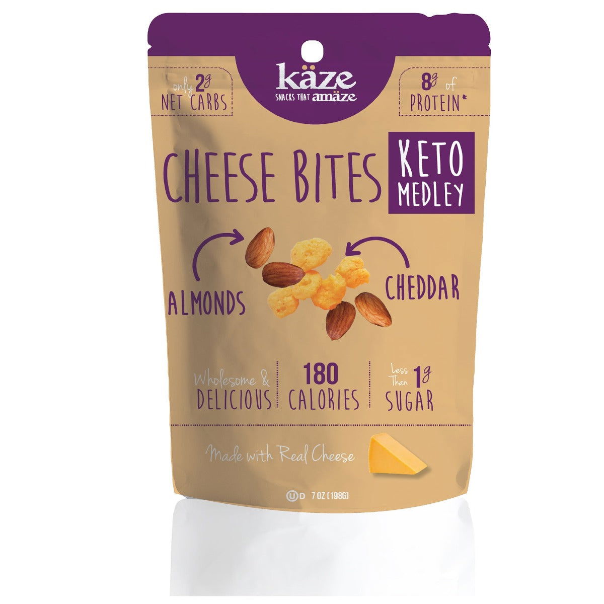 KAZE: Keto Medley Cheese Bites Almond Cheddar, 7 oz - #tag1# - #tag2#