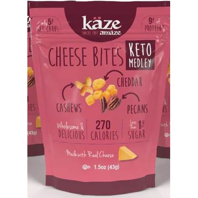 KAZE: Keto Medley Cheese Bites Cashew Pecan Cheddar, 1.5 oz - #tag1# - #tag2#