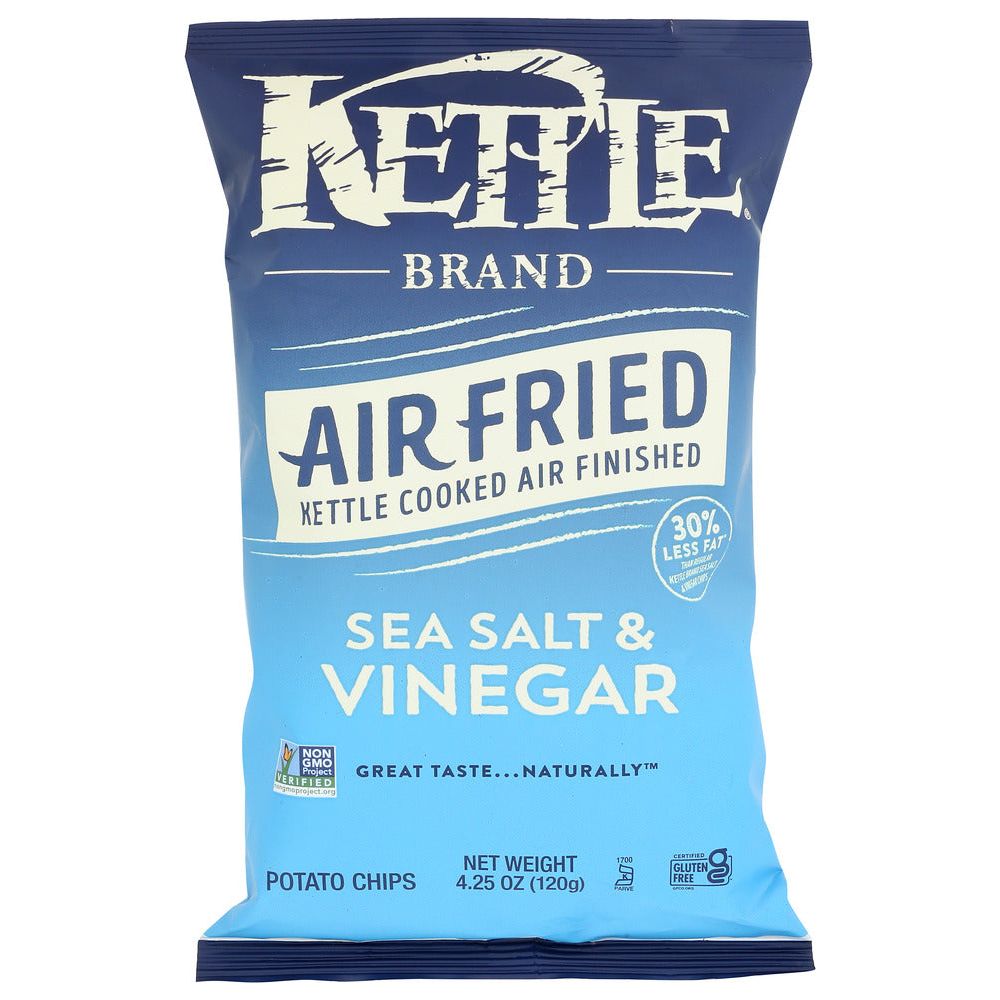 KETTLE FOODS: Sea Salt and Vinegar Air Fried Potato Chips, 4.25 oz - #tag1# - #tag2#