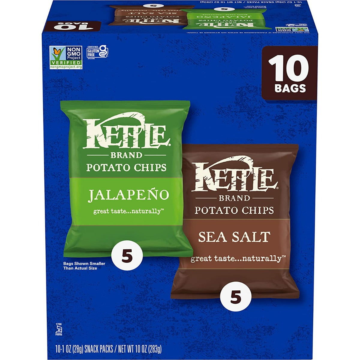 KETTLE FOODS: Variety Pack of Sea Salt and Jalapeno Potato Chips 10 Count, 10 OZ - #tag1# - #tag2#