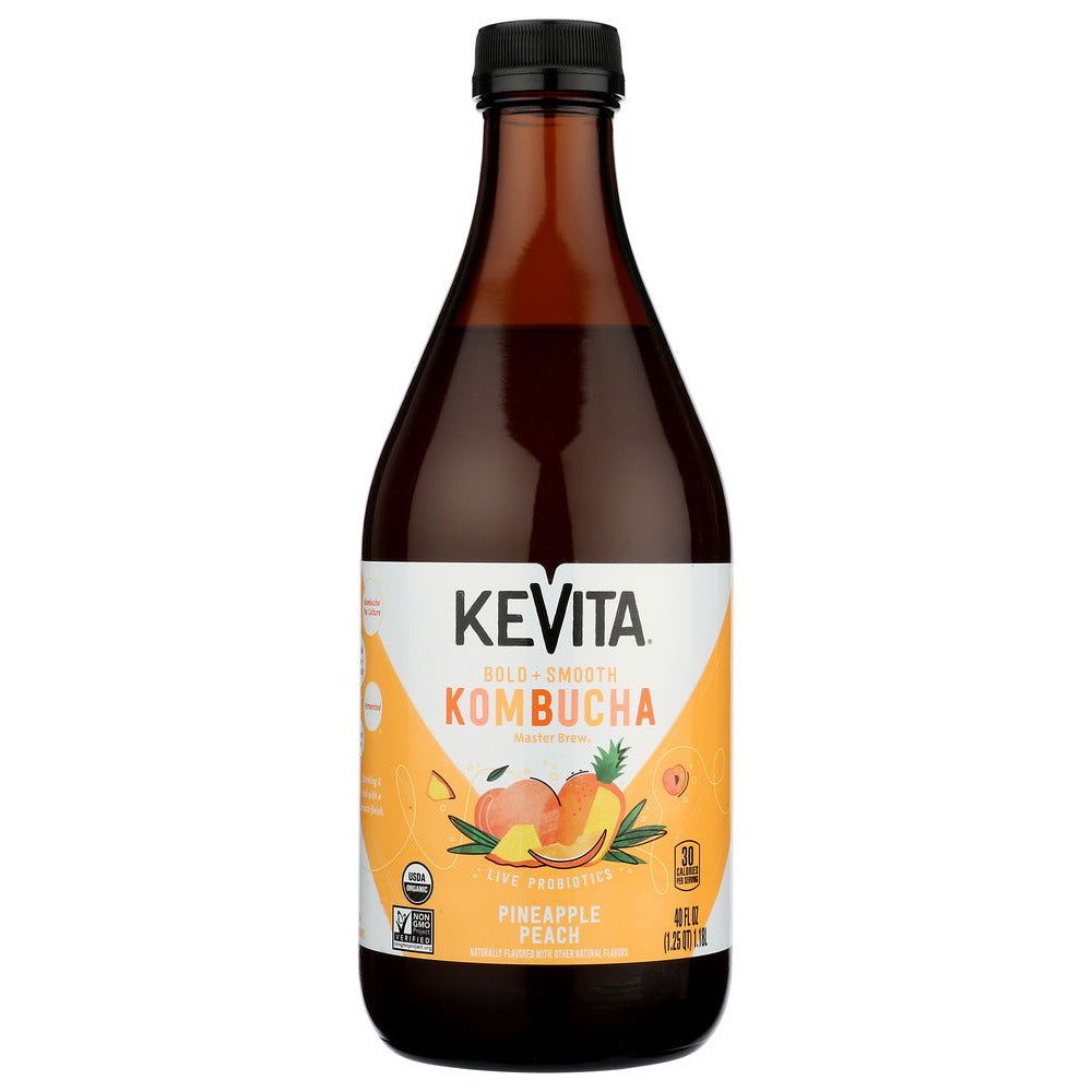 KEVITA: Pineapple Peach Master Brew Kombucha, 40 fo - #tag1# - #tag2#