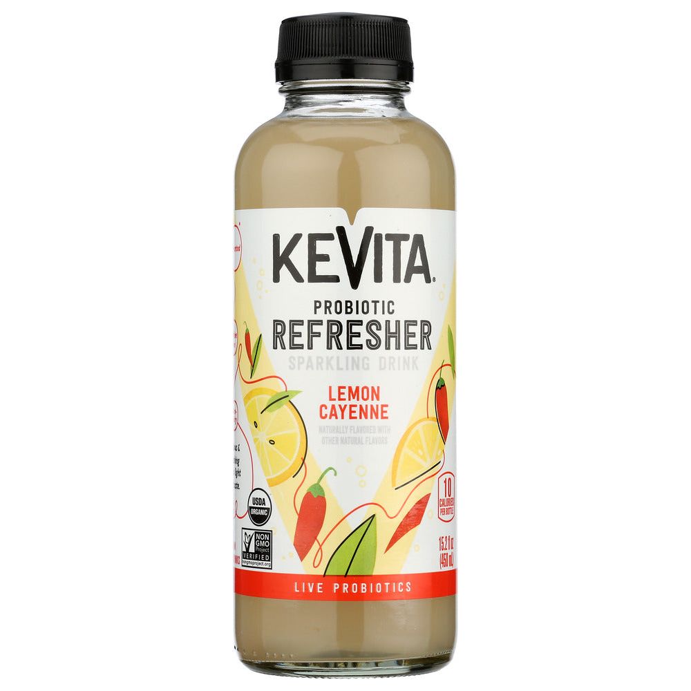 KEVITA: Sparkling Probiotic Drink Daily Cleanse Lemon Cayenne, 15.2 oz - #tag1# - #tag2#