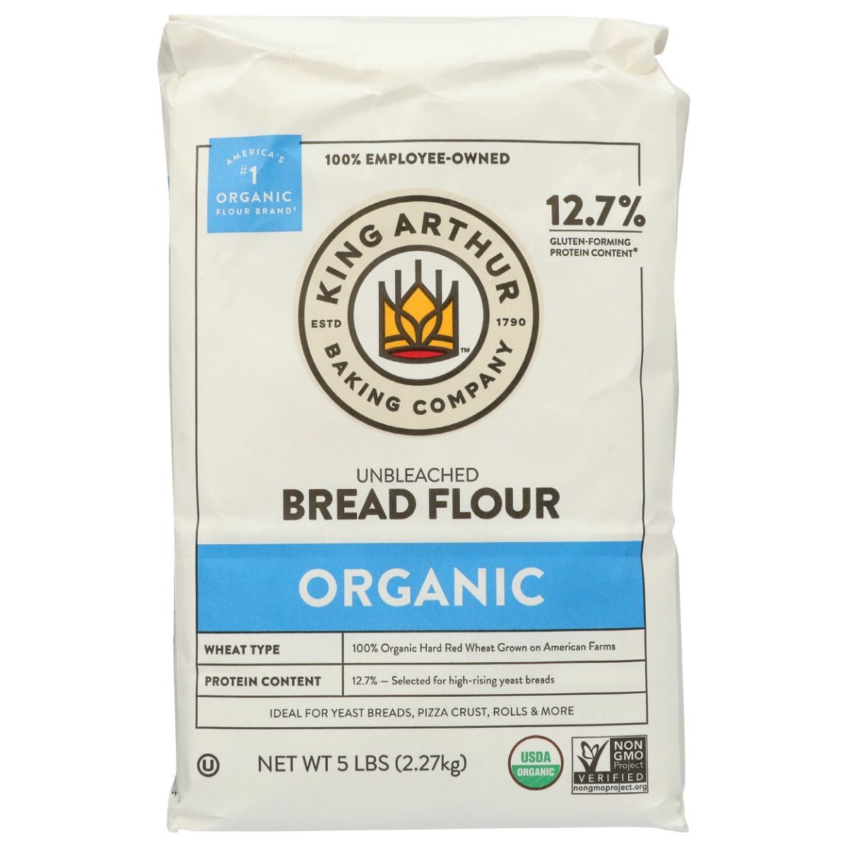 KING ARTHUR: 100% Organic Bread Flour, 5 lb - #tag1# - #tag2#