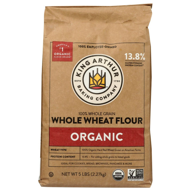 KING ARTHUR: 100 Percent Organic Whole Wheat Flour, 5 lb - #tag1# - #tag2#
