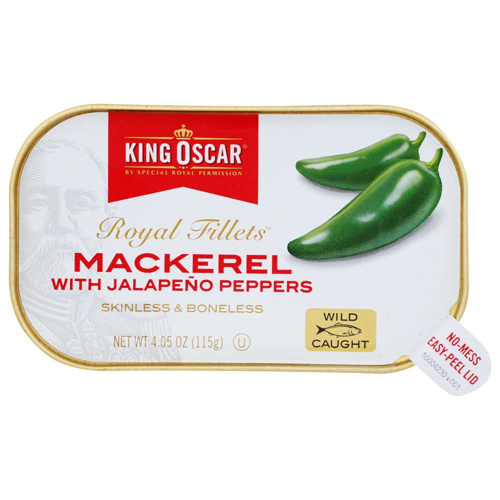 KING OSCAR: Mackerel Fillet Jalapeno Peppers, 4.05 oz - #tag1# - #tag2#