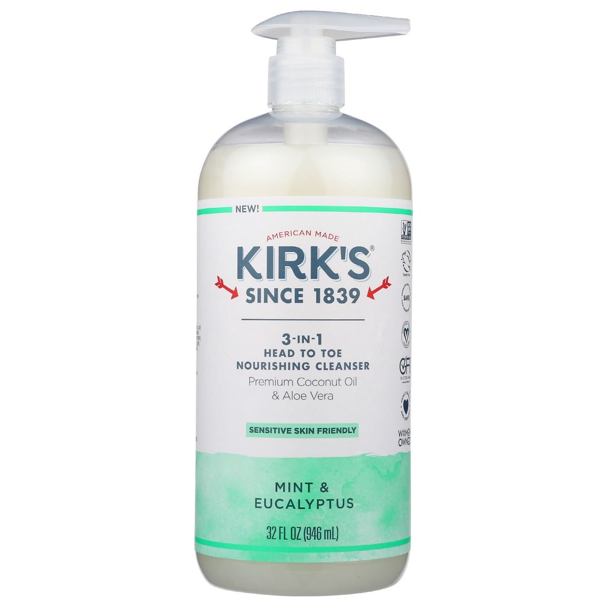 KIRKS: Cleanser 3in1 Mint Eucaly, 32 fo - #tag1# - #tag2#