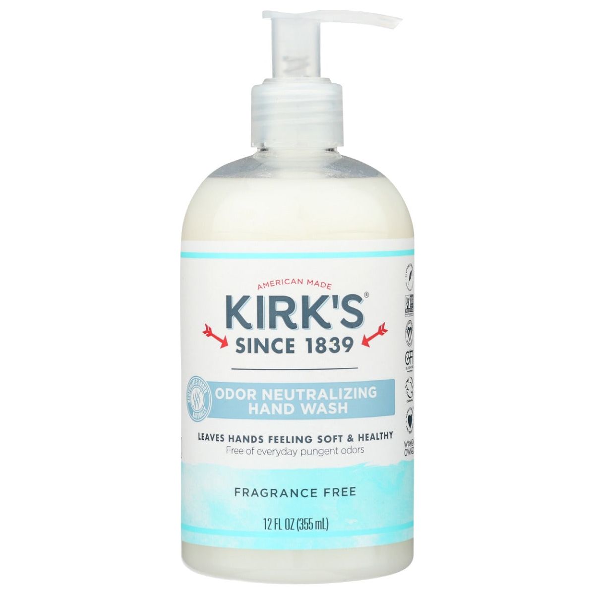 KIRKS: Odor Neutralizing Hydrating Hand Soap Fragrance Free, 12 oz - #tag1# - #tag2#