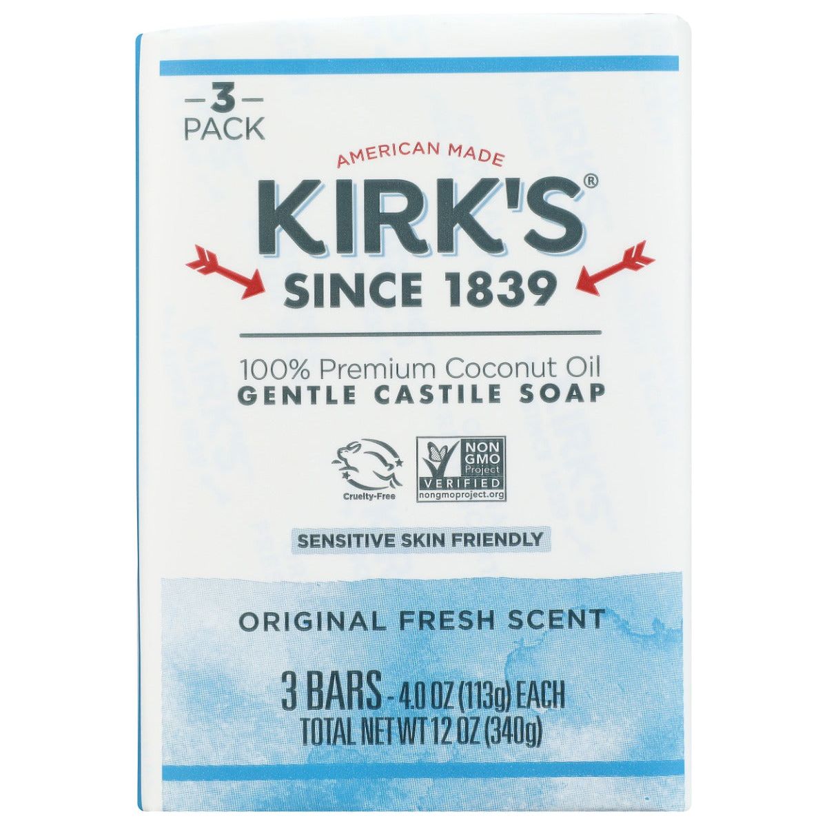 KIRKS: Original Fresh Scent Bar Soap 3Pk, 12 oz - #tag1# - #tag2#
