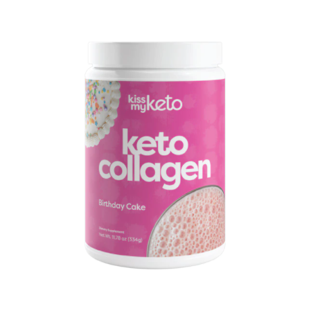 KISS MY KETO: Keto Collagen Powder Birthday Cake, 11.78 oz - #tag1# - #tag2#