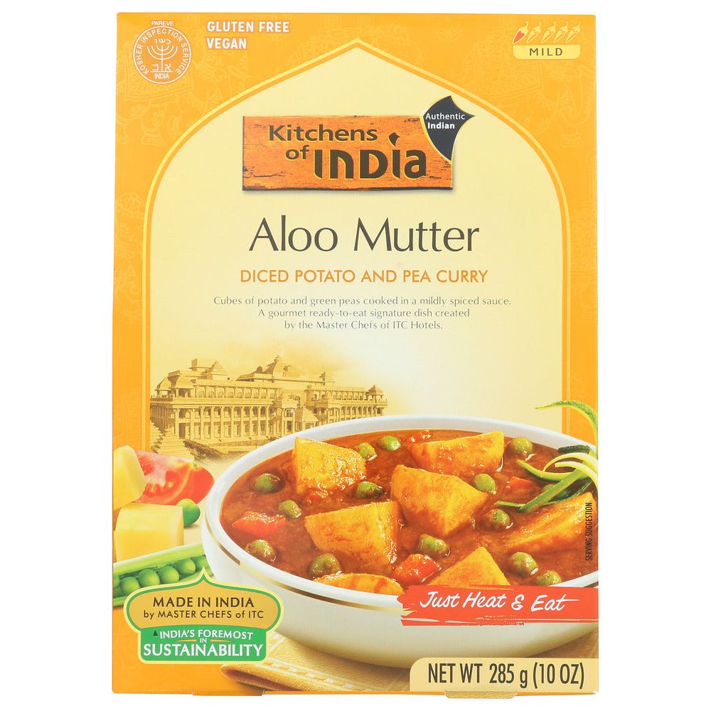 KITCHENS OF INDIA: Aloo Mutter Diced Potato And Pea Curry, 10 oz - #tag1# - #tag2#